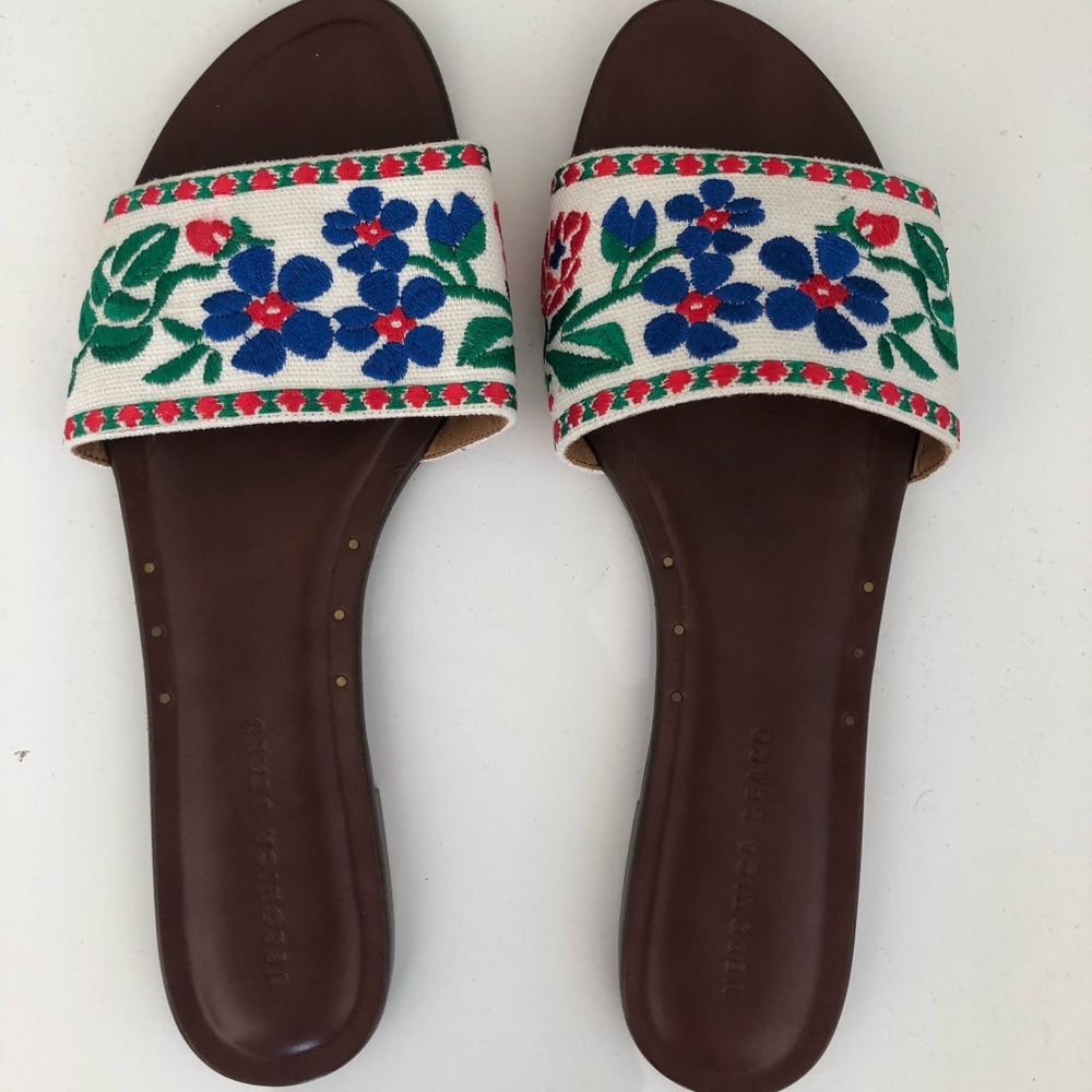 Veronica Beard Flor Sandal Embroidered